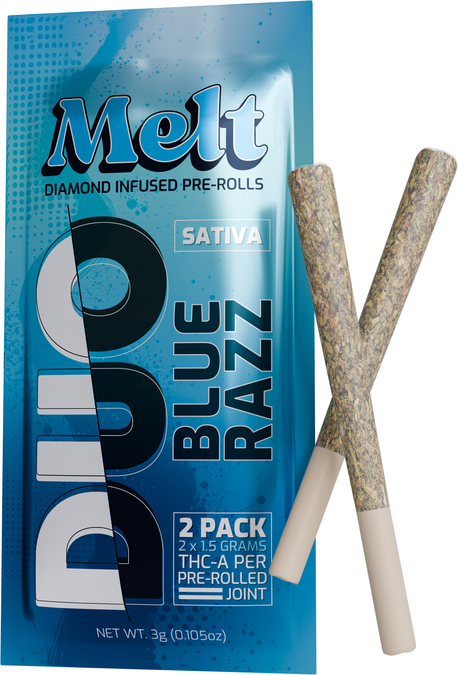 Melt Duo Prerolls Blue Razz – Premium THCA two-pack prerolls