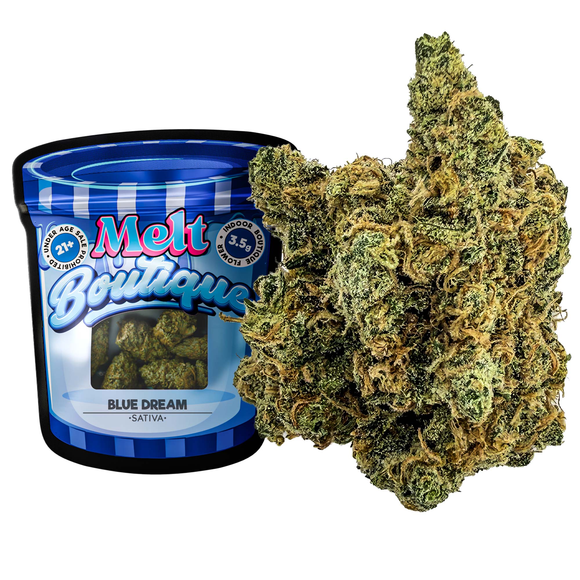 Blue Dream Sativa THCA Flower – Boutique Craft Premium Cannabis Buds 3.5g Indoor Grown