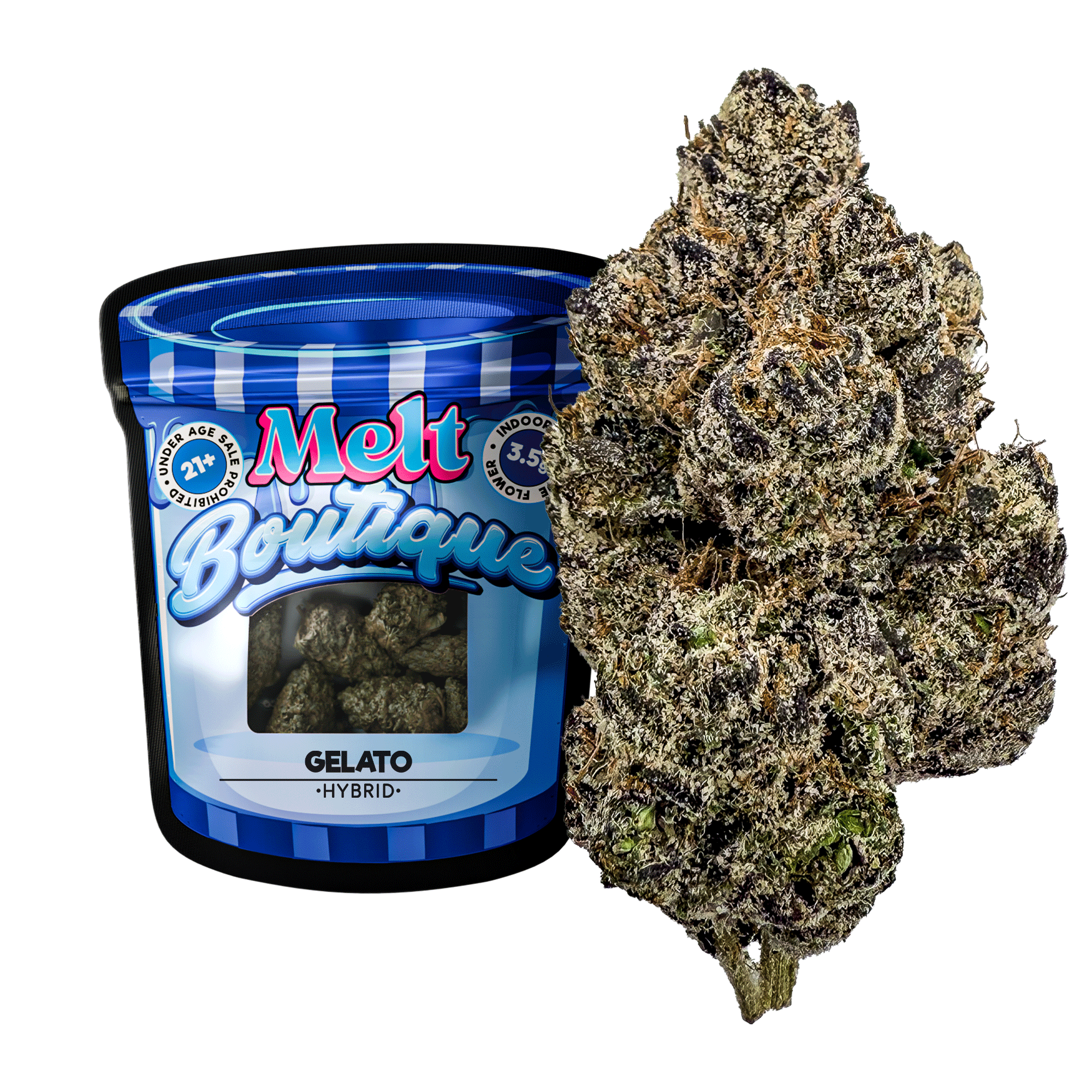 Gelato THCA Flower – Hybrid Cannabis | 3.5g Boutique Craft Flower by Melt