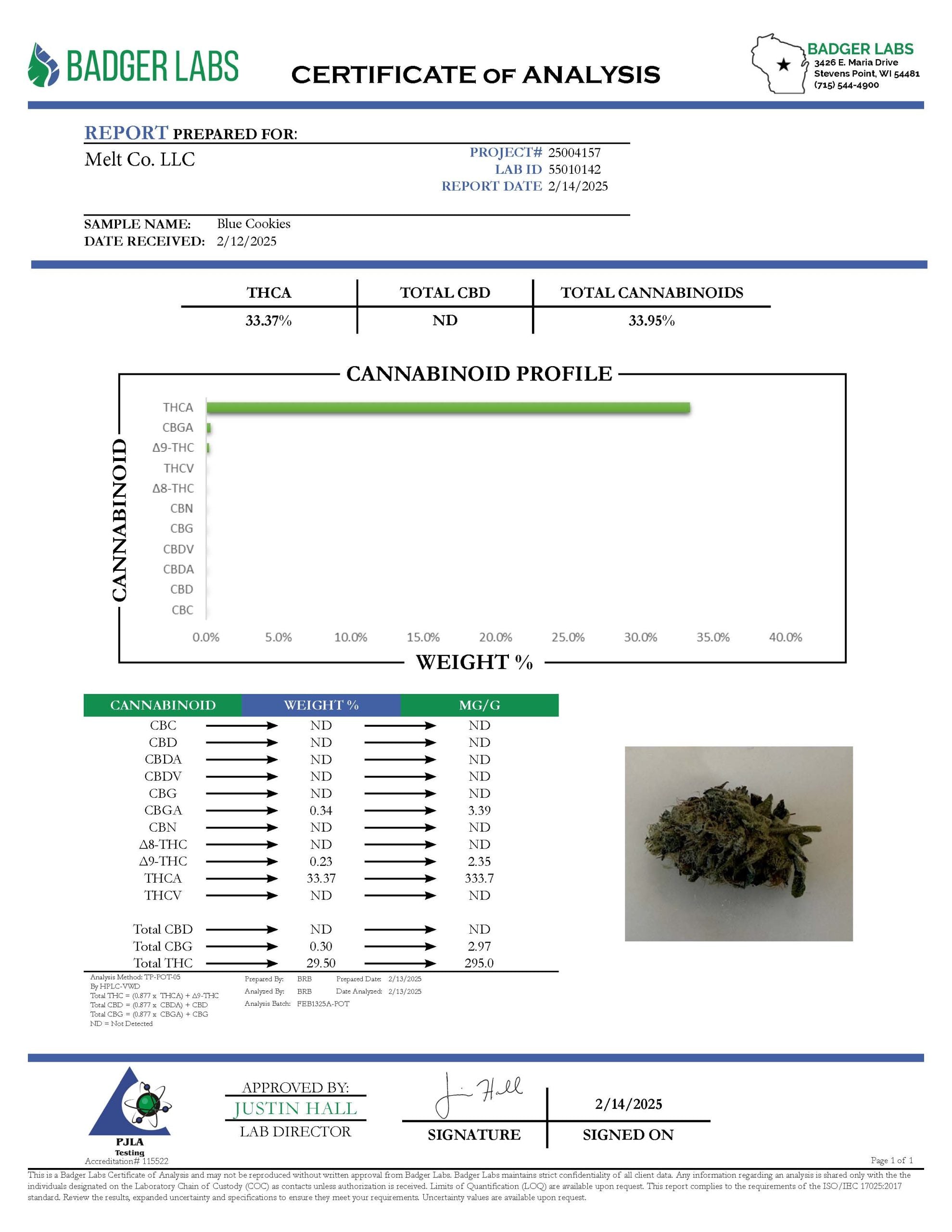 Blue Cookies THCA Flower - Premium Indoor Flower 3.5g With Sweet Berry Flavor