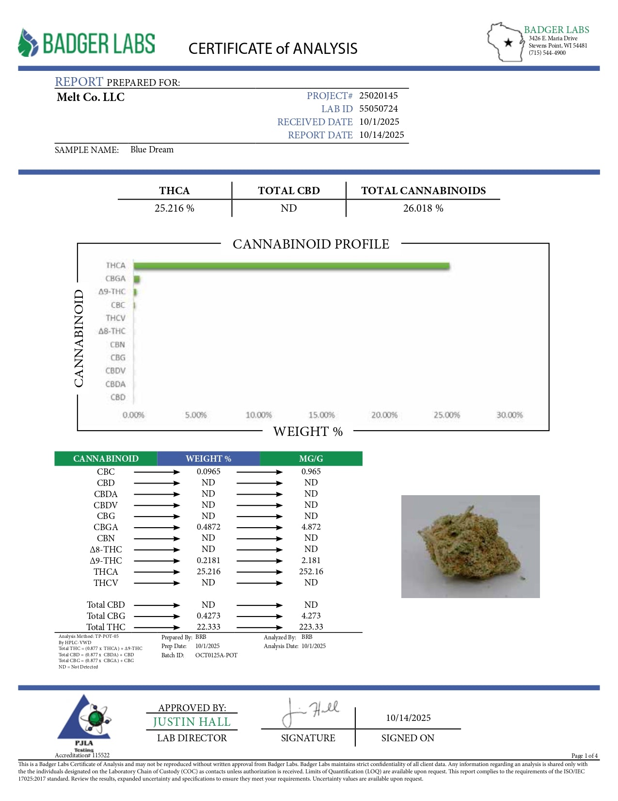 Blue Dream Sativa THCA Flower – Boutique Craft Premium Cannabis Buds 3.5g Indoor Grown