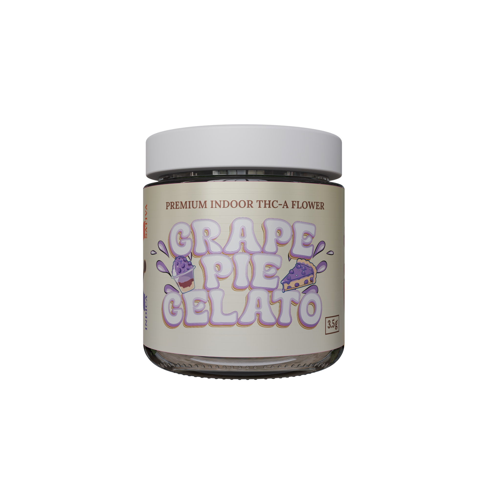 PREMIUM INDOOR THC-A FLOWER  - Grape Pie Gelato - 3.5 Grams - HYBRID