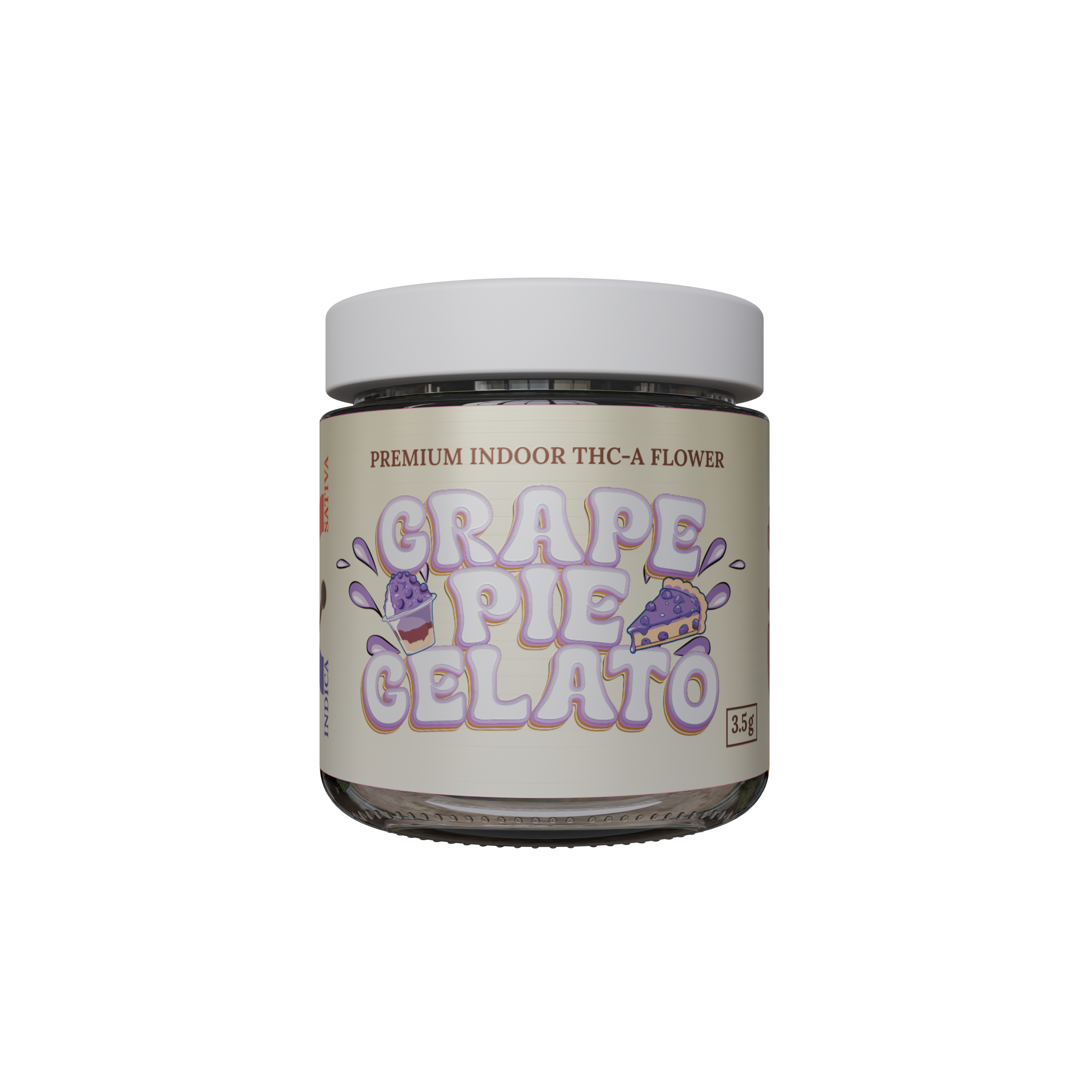PREMIUM INDOOR THC-A FLOWER  - Grape Pie Gelato - 3.5 Grams - HYBRID