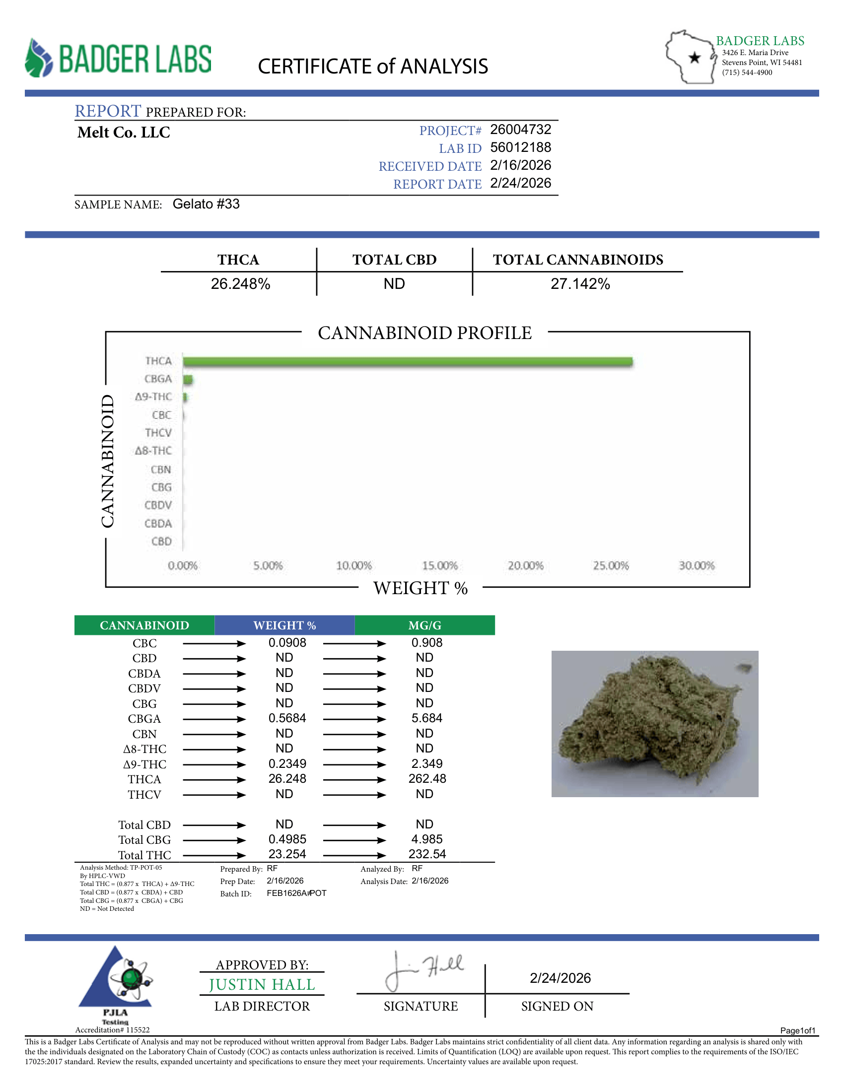 Gelato 33 Hybrid THCA Flower – 3.5g Premium Boutique Craft THCA, Sweet Citru - Melt