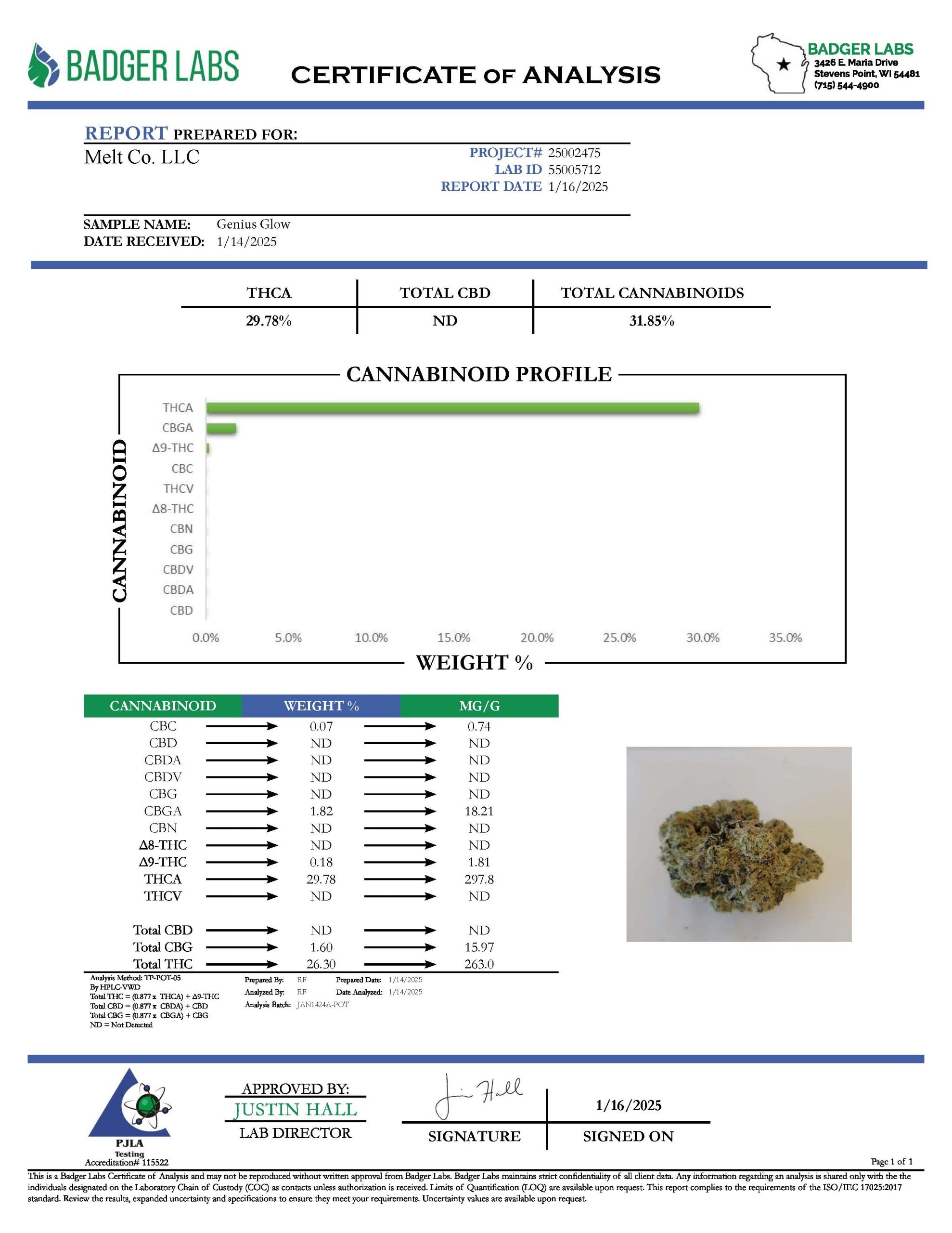 Genius Glow 3.5g THCA Flower - Boutique Craft Elite Strain