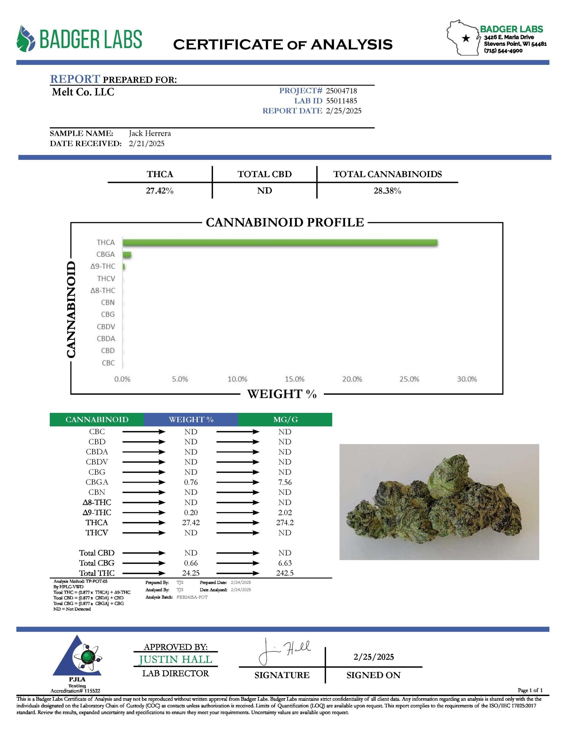 Jack Herer 3.5g THCA Flower - Sungrown Uplifting Sativa
