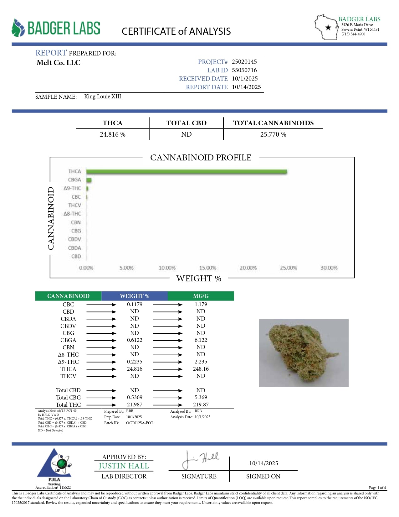 King Louis XIII Indica THCA Flower - Sungrown Cannabis 3.5g | Deep Relaxing Indica Earthy Pine Flavor