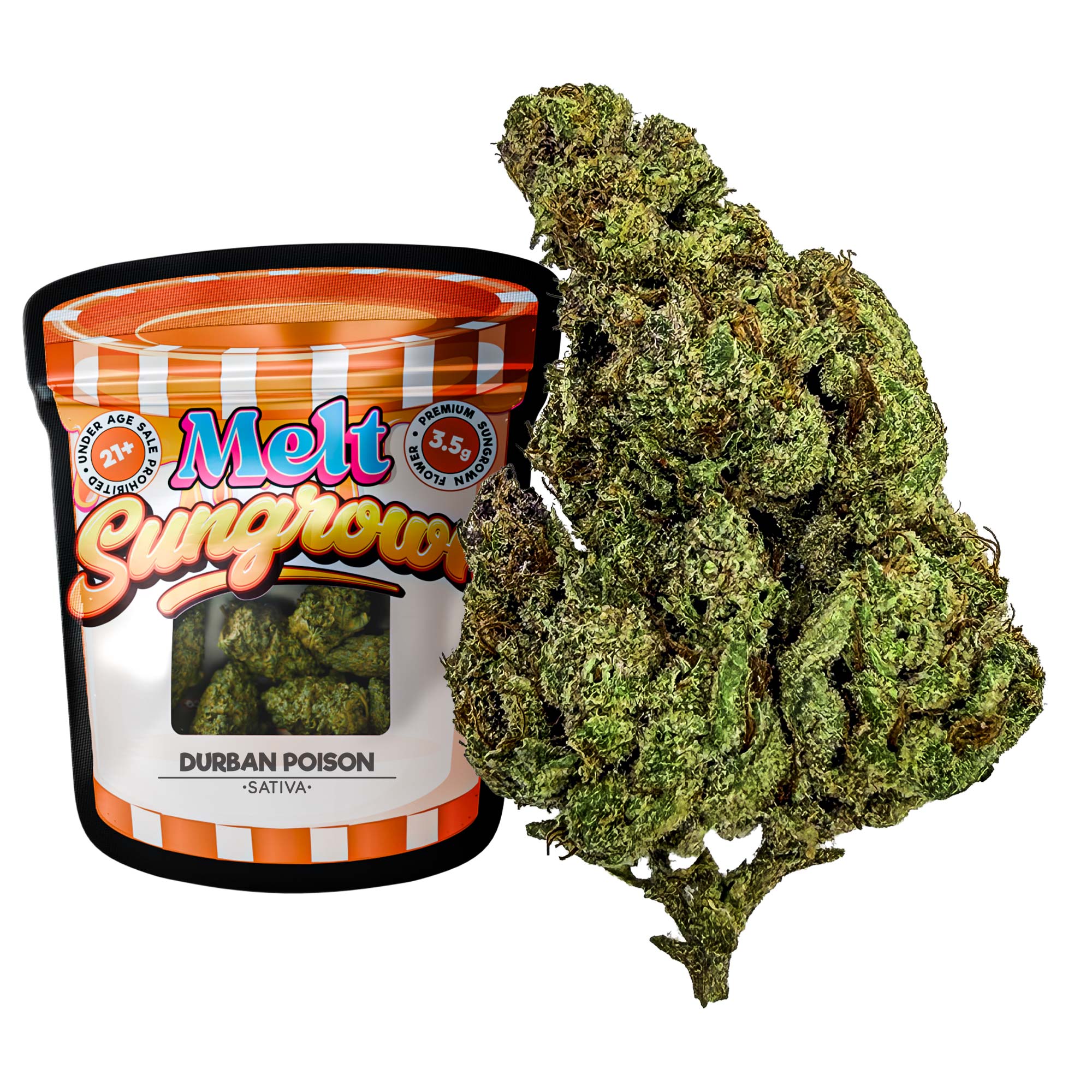 Durban Poison Sativa THCA Flower - Sungrown Cannabis 3.5g | Uplifting Sativa Sweet Earthy Flavor