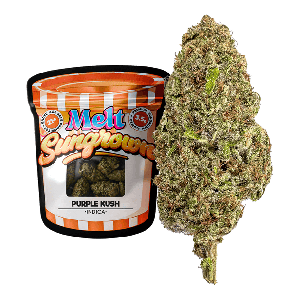 Purple Kush Indica – 3.5 Gram Sun Grown Flower | Relaxing THCA Cannabis Buds by Melt