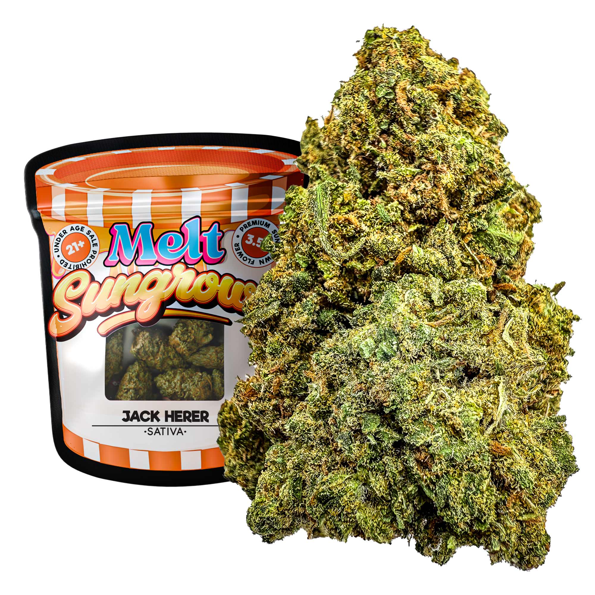 Jack Herer THCA Flower - Sungrown Cannabis 3.5g | Uplifting Sativa Pine Citrus Flavor