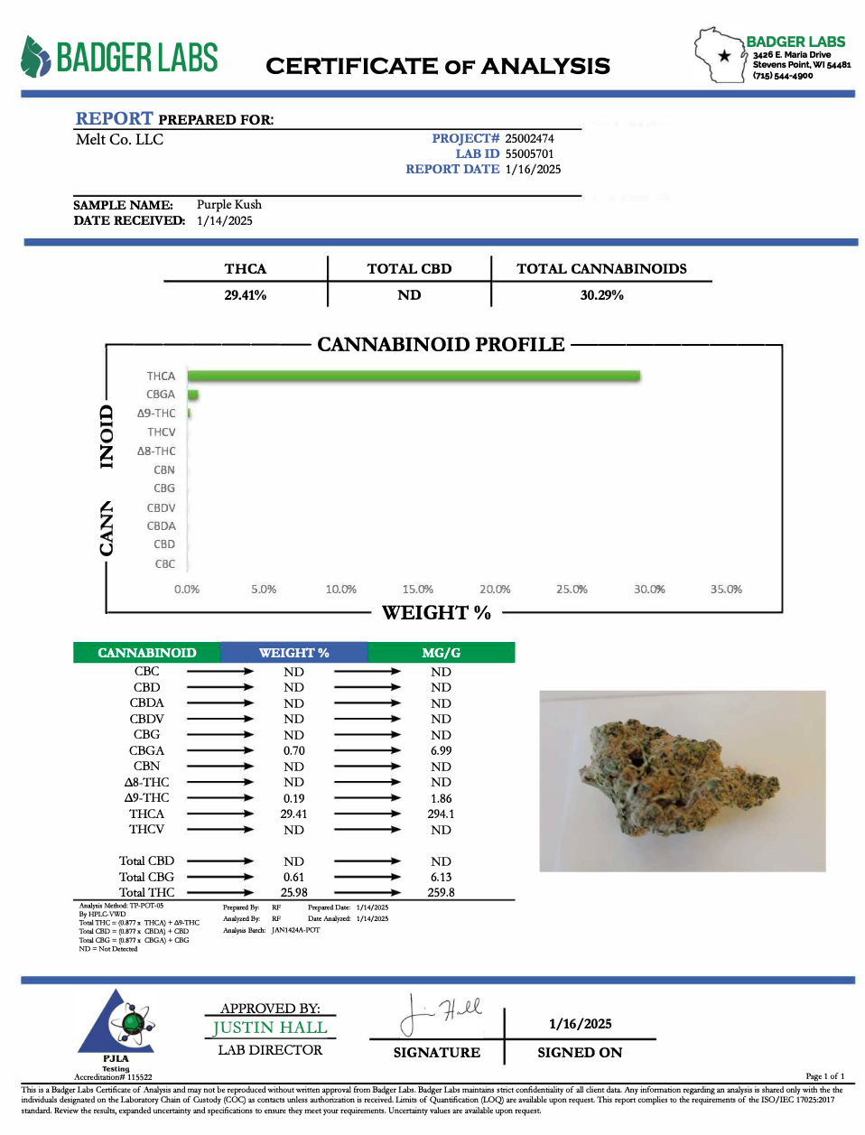 Purple Kush Indica – 3.5 Gram Sun Grown Flower | Relaxing THCA Cannabis Buds by Melt
