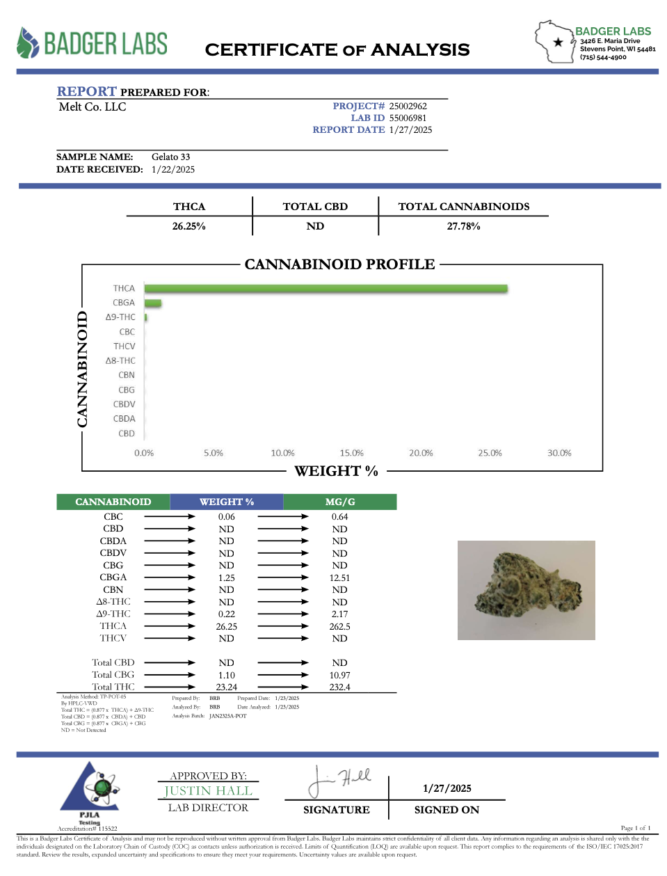 Gelato THCA Flower – Hybrid Cannabis | 3.5g Boutique Craft Flower by Melt