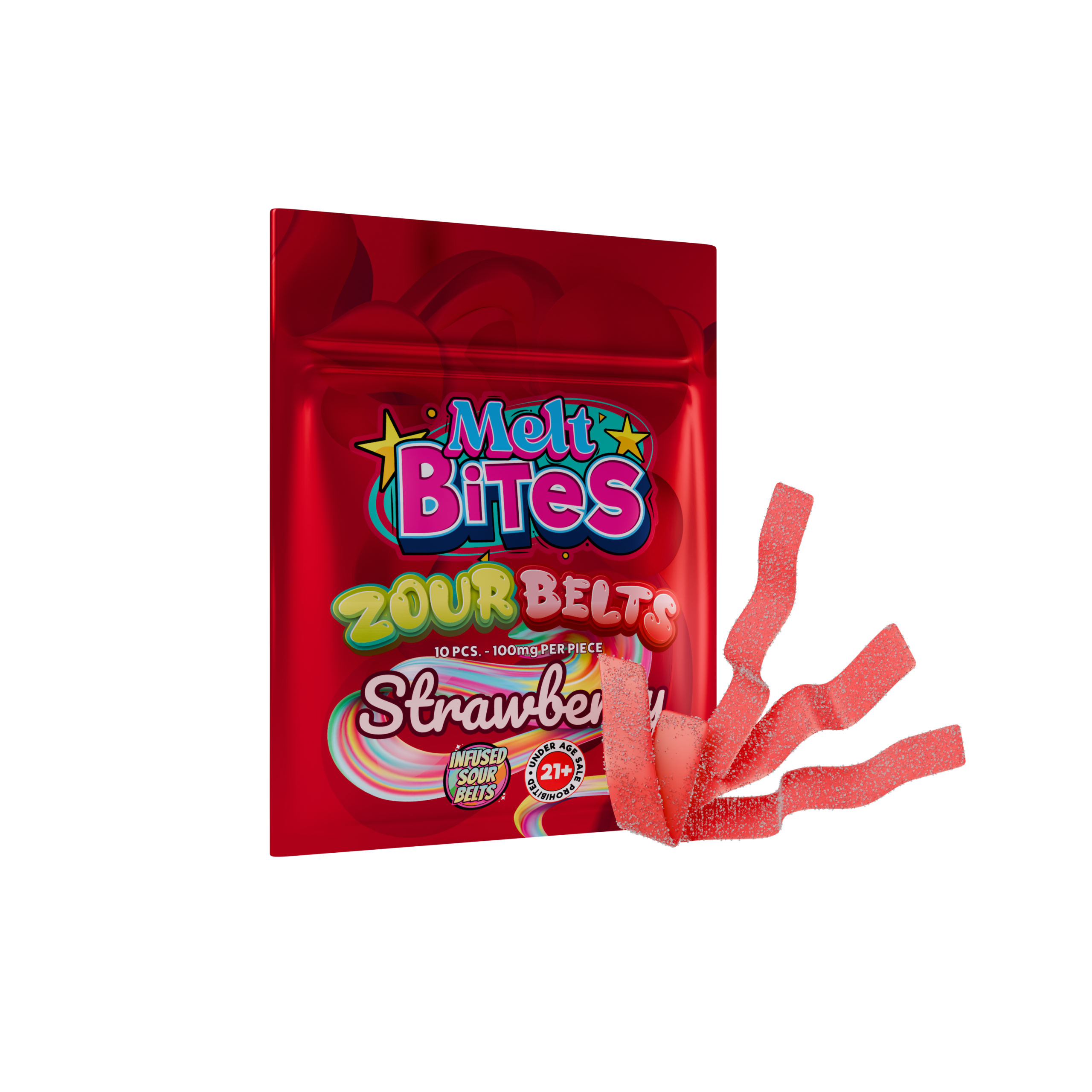 Strong THC Gummies – Melt Bites Zour Belts 1000mg Edibles