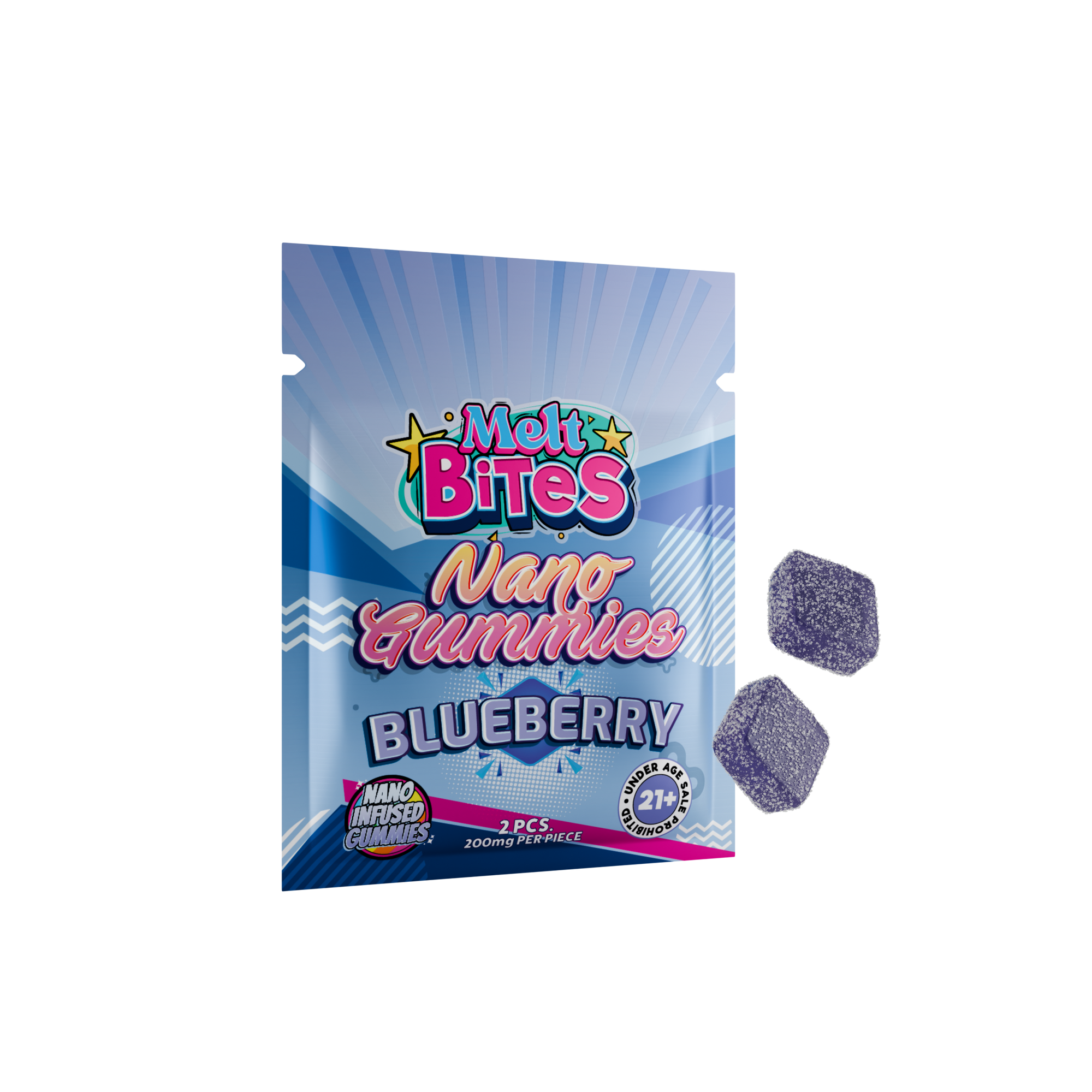 Fast Acting THC Gummies – Melt Bites Nano | 400mg 2-Pack Edibles
