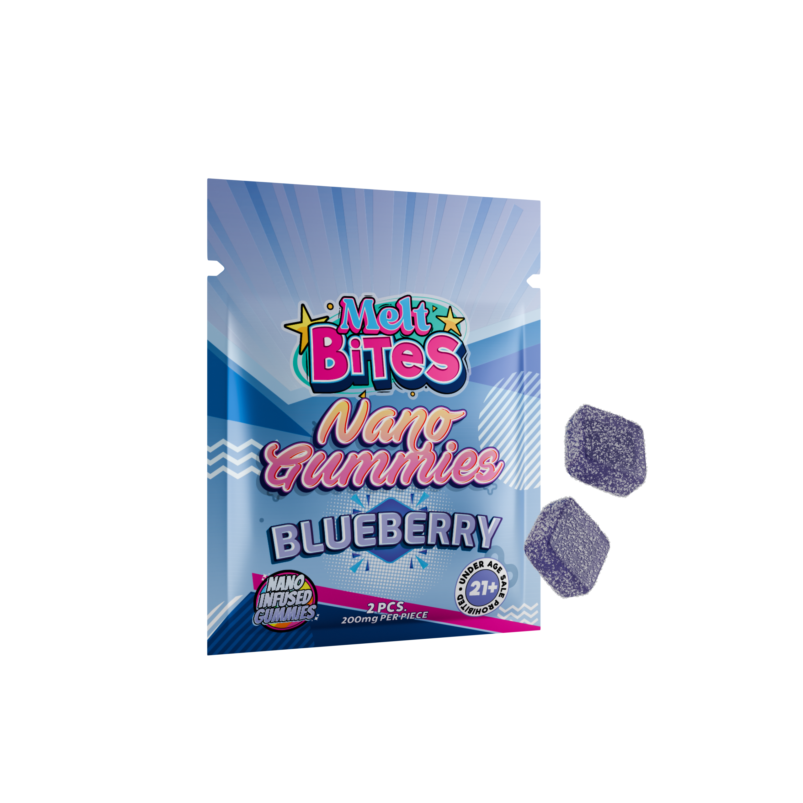 Fast Acting THC Gummies – Melt Bites Nano | 400mg 2-Pack Edibles
