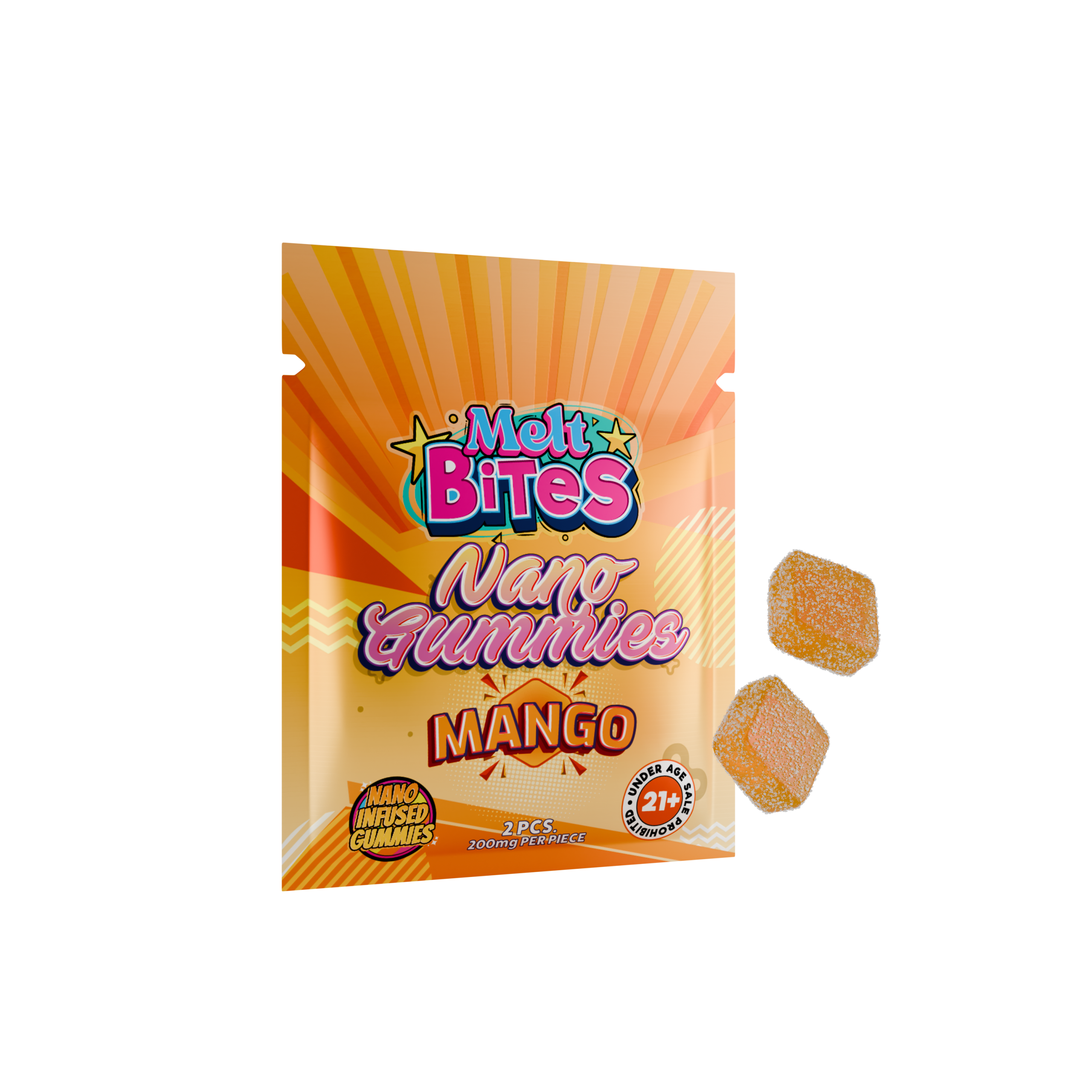 Fast Acting THC Gummies – Melt Bites Nano | 400mg 2-Pack Edibles