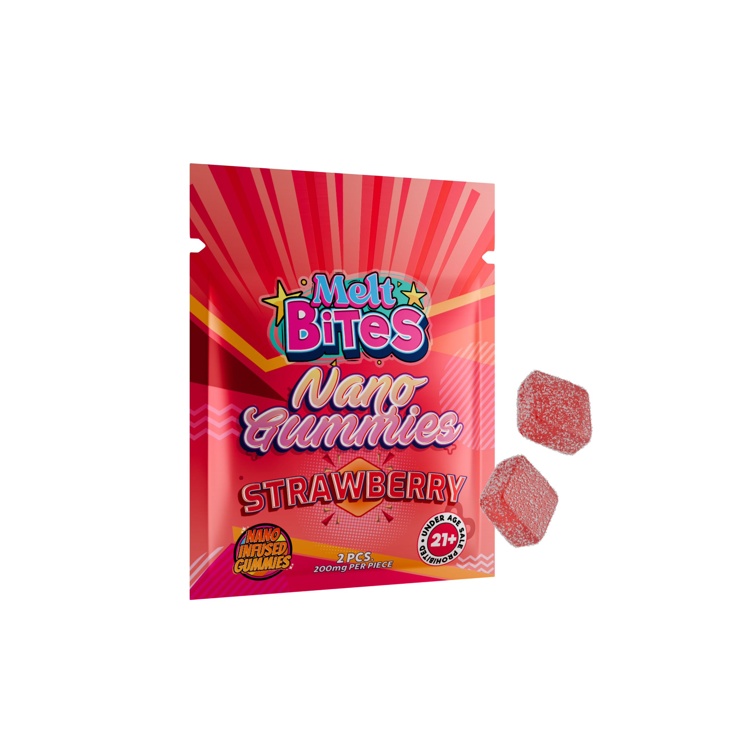 Fast Acting THC Gummies – Melt Bites Nano | 400mg 2-Pack Edibles
