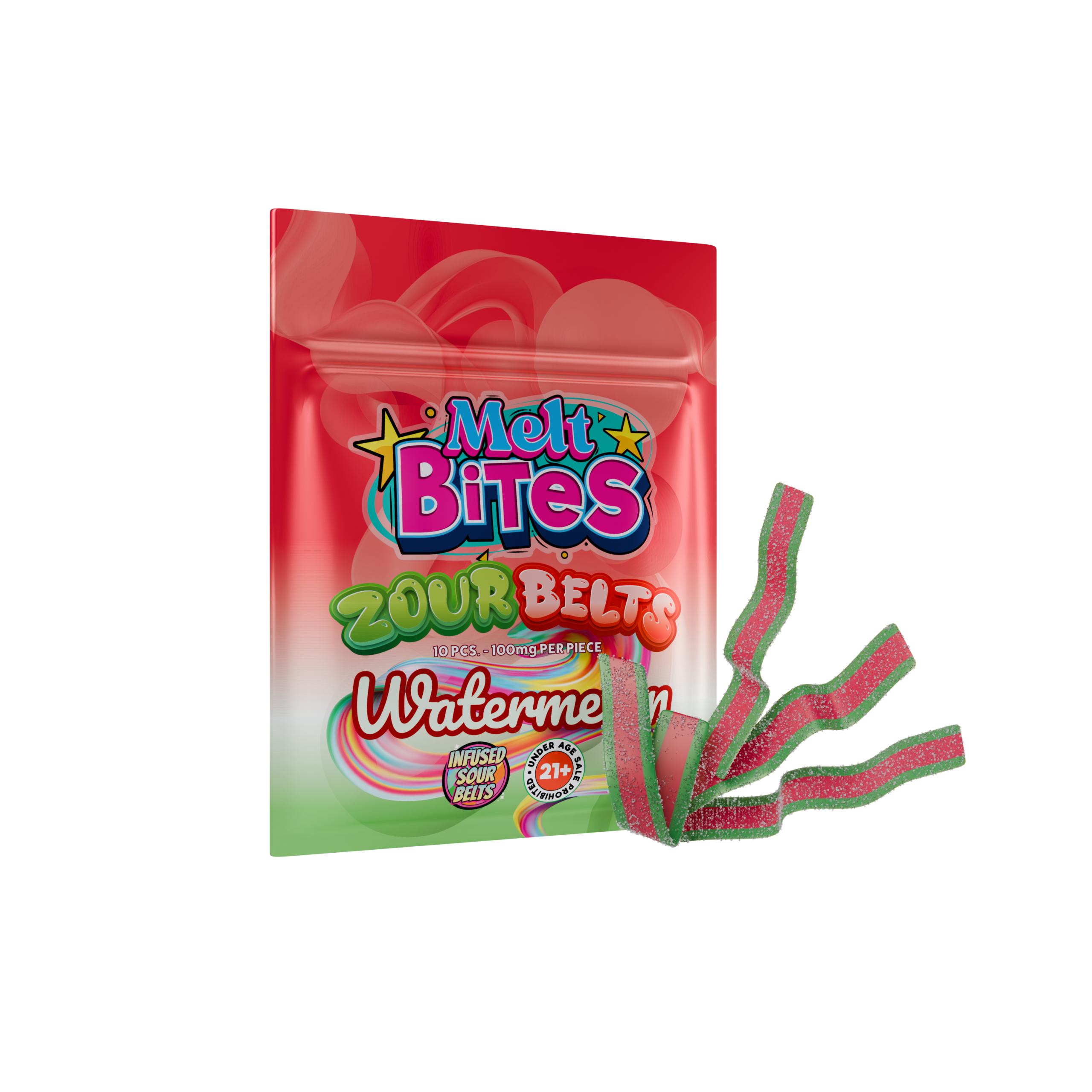 Strong THC Gummies – Melt Bites Zour Belts 1000mg Edibles