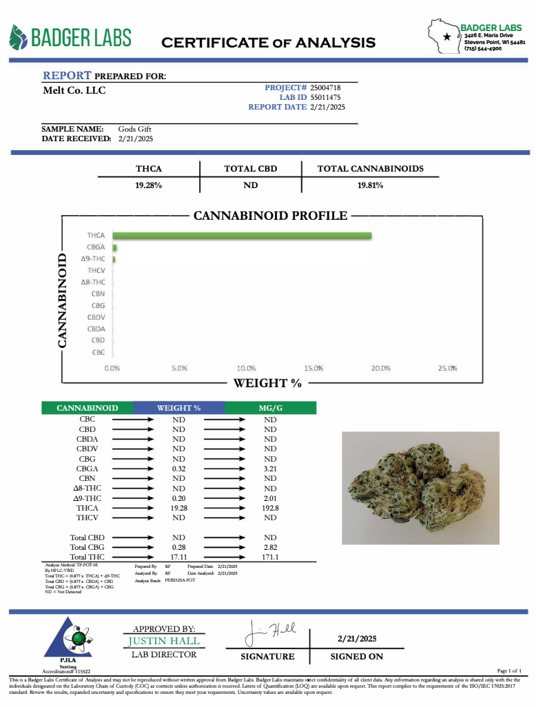 Gods Gift THCA Flower - Premium Indoor Indica Cannabis Buds | Relaxing Strain smalls