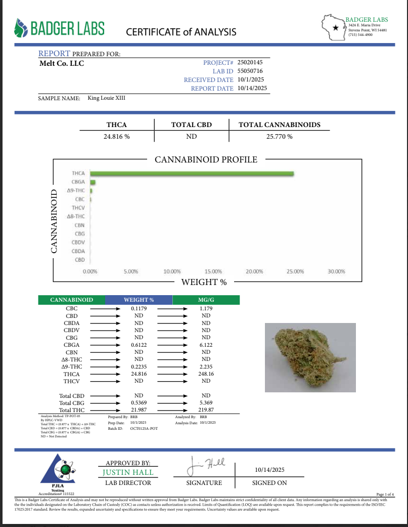 King Louis XIII Indica THCA Flower - Sungrown Cannabis 3.5g| Deep Relaxing Indica Earthy Pine Flavor